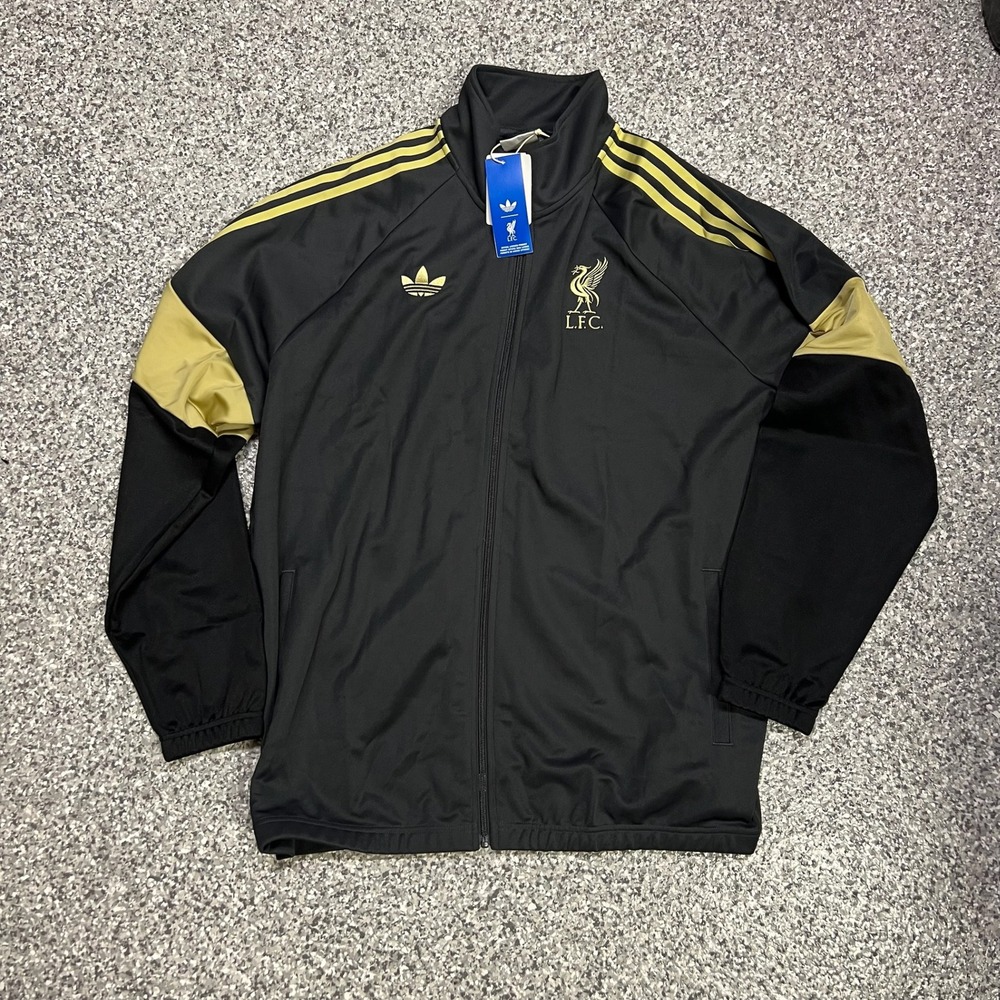 Adidas Liverpool FC LFSTLR Track Jacket Mens 2XL Carbon Gold Full Zip KC7802 NEW